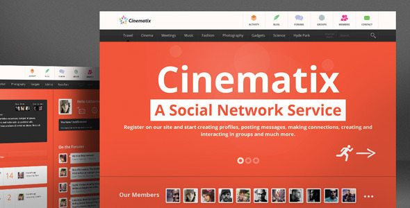 cinematix buddypress wordpress theme free download