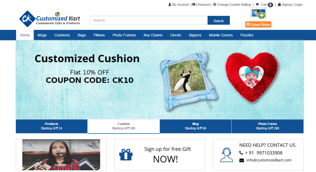 Customized Cart - Viral Media Today - Site Screenshot