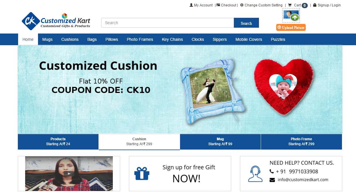 5 Features of customizedkart.com That Will Make You Fall in Love with eCommerce Site